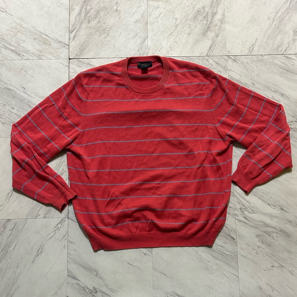 Brooks Brothers Mens Pima Cotton Long Sleeve Striped Sweater Size XXL
